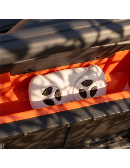 AIYAPLAY Kids Ride On Car with Remote Control, Music, Horn, 4 Spring Suspension Wheels, LED Lights for 3-5 Years Old, Orange - pic 212577 | FastDaddyshop