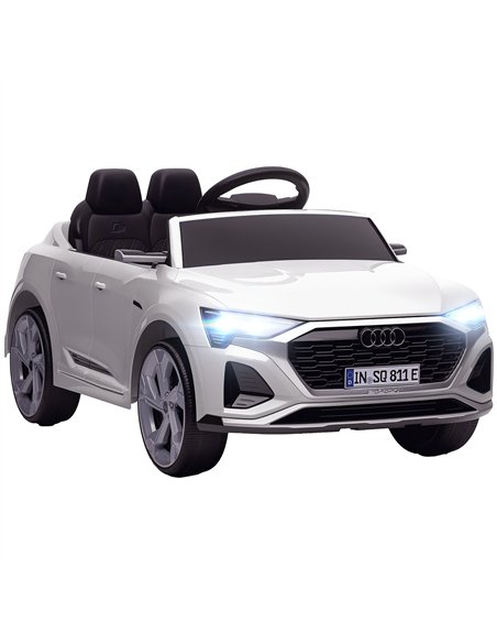 AIYAPLAY Audi Q8 etron Sportback Licensed Ride on Car with Remote Control, Four-Wheel Suspension, Soft Start for Ages 3-4, White - pic 212578 | FastDaddyshop