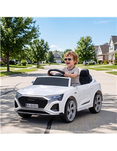 AIYAPLAY Audi Q8 etron Sportback Licensed Ride on Car with Remote Control, Four-Wheel Suspension, Soft Start for Ages 3-4, White 2