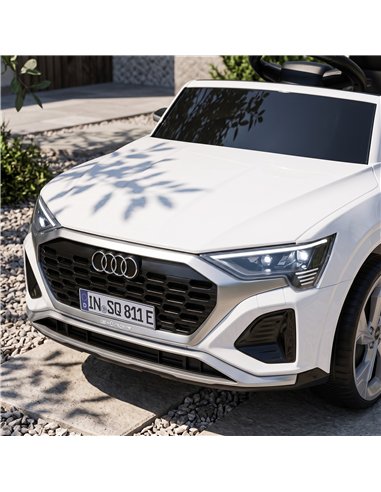 AIYAPLAY Audi Q8 etron Sportback Licensed Ride on Car with Remote Control, Four-Wheel Suspension, Soft Start for Ages 3-4, White
