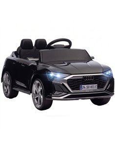 AIYAPLAY Audi Q8 etron Sportback Licensed Ride on Car with Remote Control, Four-Wheel Suspension, Soft Start for Ages 3-4, Black