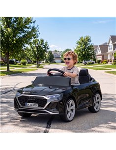 AIYAPLAY Audi Q8 etron Sportback Licensed Ride on Car with Remote Control, Four-Wheel Suspension, Soft Start for Ages 3-4, Black 2
