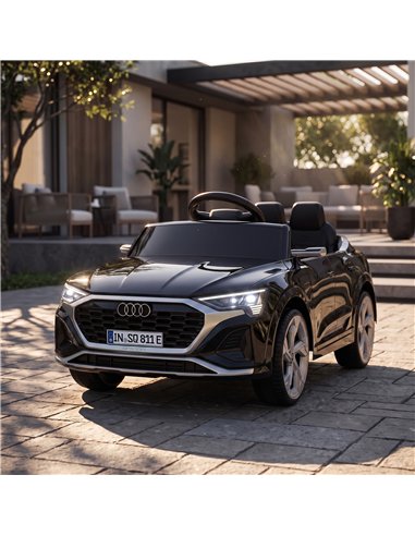AIYAPLAY Audi Q8 etron Sportback Licensed Ride on Car with Remote Control, Four-Wheel Suspension, Soft Start for Ages 3-4, Black
