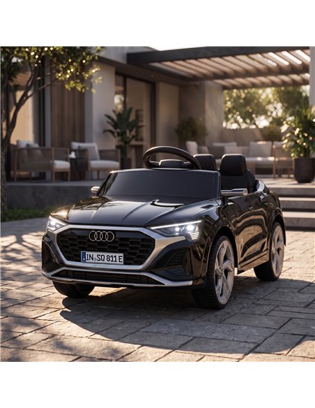 AIYAPLAY Audi Q8 etron Sportback Licensed Ride on Car with Remote Control, Four-Wheel Suspension, Soft Start for Ages 3-4, Black - pic 212603 | FastDaddyshop