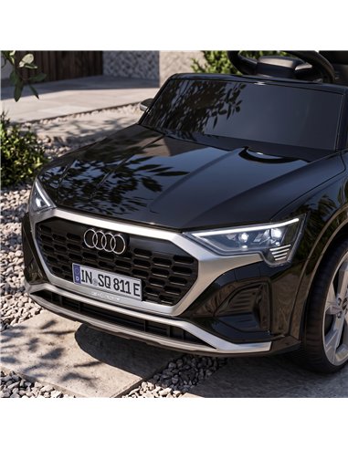 AIYAPLAY Audi Q8 etron Sportback Licensed Ride on Car with Remote Control, Four-Wheel Suspension, Soft Start for Ages 3-4, Black