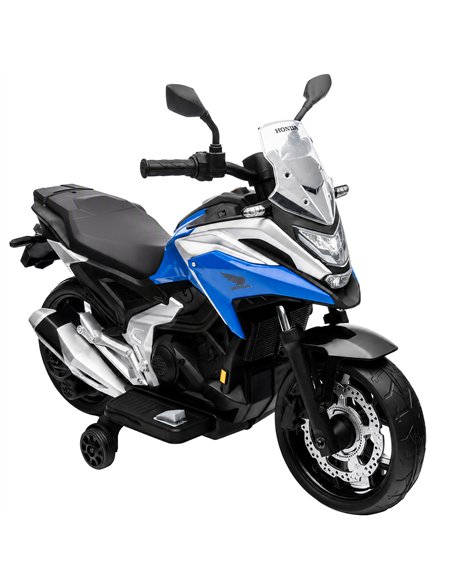 AIYAPLAY Licensed Honda 12V Kids Electric Motorbike with Training Wheels, Soft Start, Headlights, Music for 3-6 Years, Blue - pic 212605 | FastDaddyshop