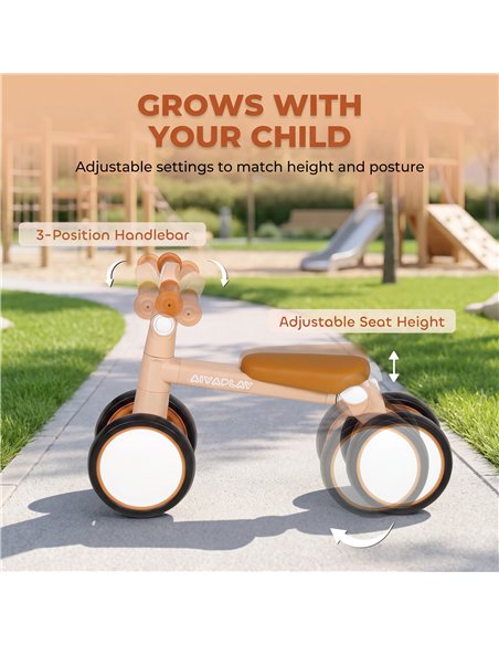AIYAPLAY Balance Bike, Lightweight Baby Balance Bike with Foldable Design, Adjustable Seat, No Pedal for 1–2 Years, Pink - pic 212619 | FastDaddyshop