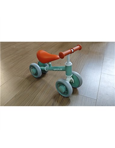 AIYAPLAY Baby Balance Bike for 1-2 Years Old, Light-up Toddler Balance Bike with Adjustable Seat, 4 Silent EVA Wheels, Green