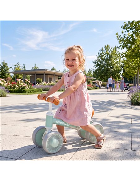AIYAPLAY Baby Balance Bike for 1-2 Years Old, Light-up Toddler Balance Bike with Adjustable Seat, 4 Silent EVA Wheels, Green - pic 212630 | FastDaddyshop