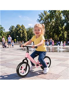 AIYAPLAY 11.2" Balance Bike for 2-5 Years, Toddler Bike with Lighting Wheels, Adjustable Seat & Handlebar, 360° Steering, Pink 2