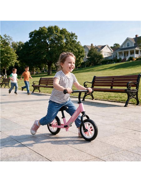 AIYAPLAY 11.2" Balance Bike for 2-5 Years, Toddler Bike with Lighting Wheels, Adjustable Seat & Handlebar, 360° Steering, Pink - pic 212639 | FastDaddyshop