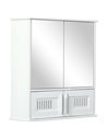 Kleankin Bathroom Wall Mounted Mirror Cabinet with Double Doors, Adjustable Shelf, White