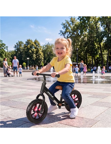 AIYAPLAY 11.2" Balance Bike for 2-5 Years, Toddler Bike with Lighting Wheels, Adjustable Seat & Handlebar, Black - pic 212642 | FastDaddyshop
