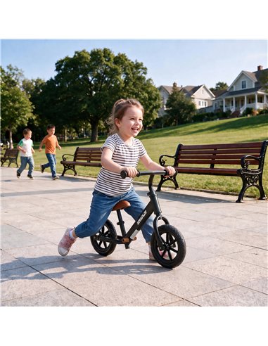 AIYAPLAY 11.2" Balance Bike for 2-5 Years, Toddler Bike with Lighting Wheels, Adjustable Seat & Handlebar, Black