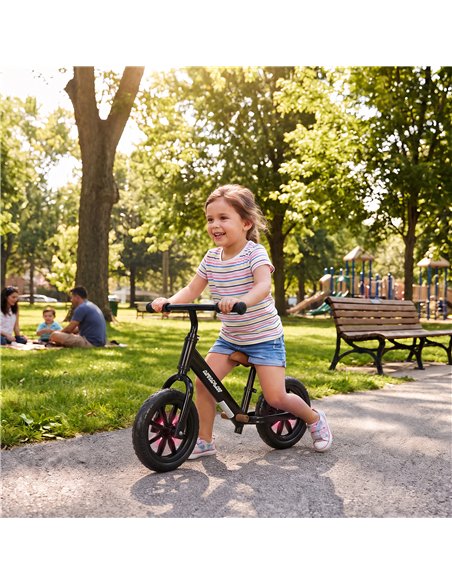 AIYAPLAY 11.2" Balance Bike for 2-5 Years, Toddler Bike with Lighting Wheels, Adjustable Seat & Handlebar, Black - pic 212649 | FastDaddyshop