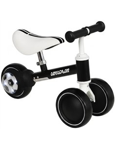 AIYAPLAY Balance Bike for Kids 1-2 Years, Toddler Bike with Adjustable Seat and Lighting Rear Wheels for Boys and Girls, Black