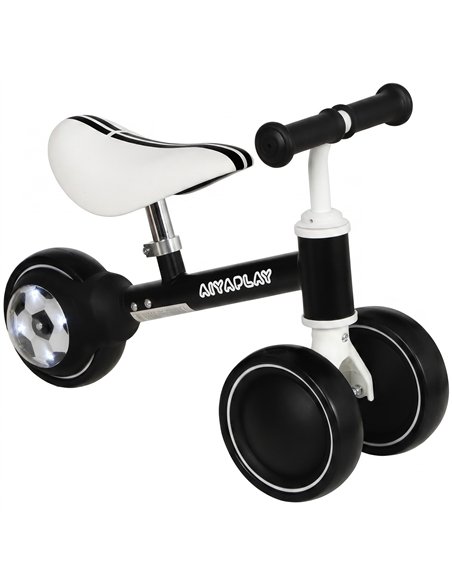 AIYAPLAY Balance Bike for Kids 1-2 Years, Toddler Bike with Adjustable Seat and Lighting Rear Wheels for Boys and Girls, Black - pic 212659 | FastDaddyshop