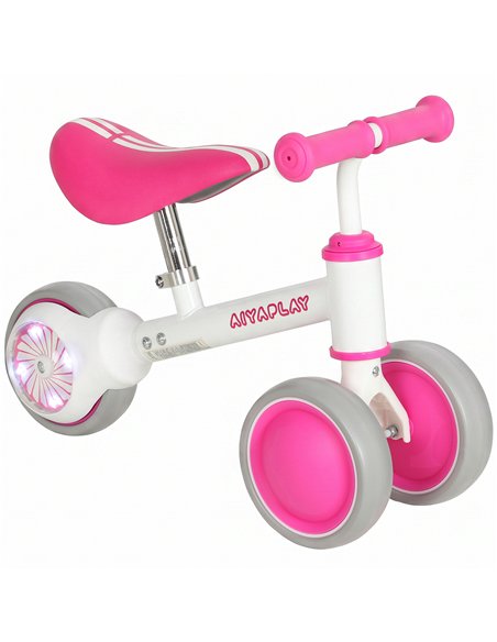 AIYAPLAY Balance Bike for Kids 1-2 Years, Toddler Bike with Adjustable Seat and Lighting Rear Wheels for Boys and Girls, Pink - pic 212668 | FastDaddyshop