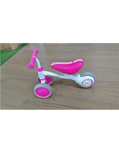 AIYAPLAY Balance Bike for Kids 1-2 Years, Toddler Bike with Adjustable Seat and Lighting Rear Wheels for Boys and Girls, Pink