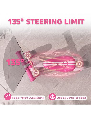AIYAPLAY Balance Bike for Kids 1-2 Years, Toddler Bike with Adjustable Seat and Lighting Rear Wheels for Boys and Girls, Pink