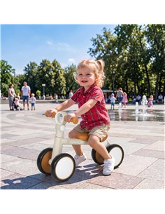 AIYAPLAY Balance Bike, Lightweight Baby Balance Bike with Foldable Design, Adjustable Seat, No Pedal for 1-2 Years, Cream White 2