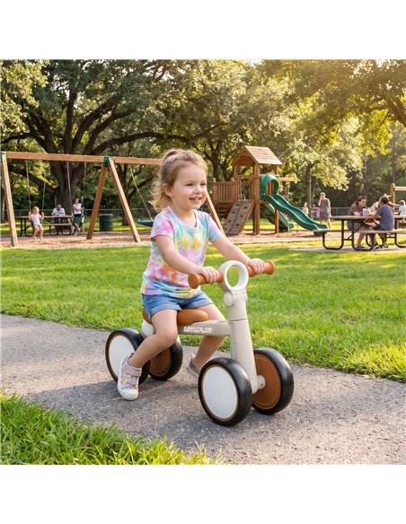 AIYAPLAY Balance Bike, Lightweight Baby Balance Bike with Foldable Design, Adjustable Seat, No Pedal for 1-2 Years, Cream White - pic 212685 | FastDaddyshop