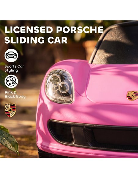AIYAPLAY Ride on Car, Porsche Licensed Toddler Push Car with Horn, Headlights, Sound and Steering Wheel for 18-36 Months, Pink - pic 212707 | FastDaddyshop