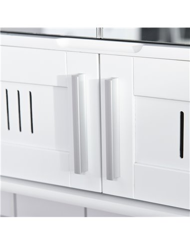 Kleankin Bathroom Wall Mounted Mirror Cabinet with Double Doors, Adjustable Shelf, White