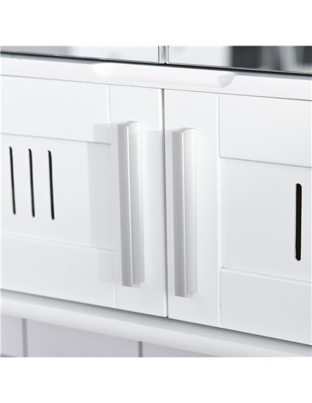 Kleankin Bathroom Wall Mounted Mirror Cabinet with Double Doors, Adjustable Shelf, White - pic 21271 | FastDaddyshop