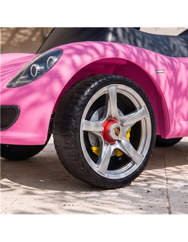 AIYAPLAY Ride on Car, Porsche Licensed Toddler Push Car with Horn, Headlights, Sound and Steering Wheel for 18-36 Months, Pink