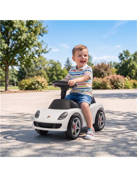 AIYAPLAY Ride on Car, Porsche Licensed Toddler Push Car with Horn, Headlights, Sound and Steering Wheel for 18-36 Months, White - pic 212714 | FastDaddyshop
