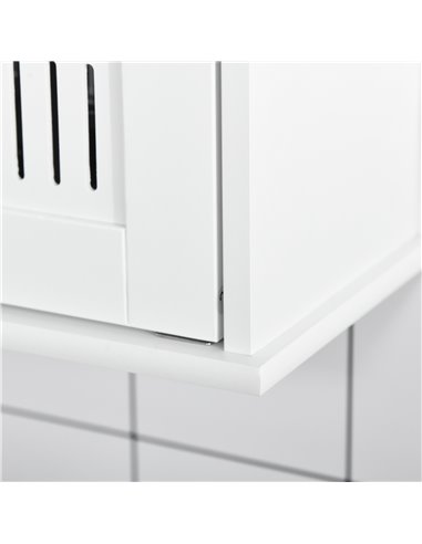 Kleankin Bathroom Wall Mounted Mirror Cabinet with Double Doors, Adjustable Shelf, White