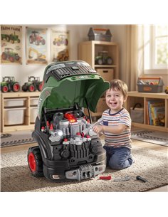 AIYAPLAY Kids Truck Engine Toy, Toy Steering Wheel with Spray, Lights and Sounds, Educational Gifts for 3-6 Years, Green 2