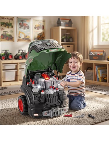 AIYAPLAY Kids Truck Engine Toy, Toy Steering Wheel with Spray, Lights and Sounds, Educational Gifts for 3-6 Years, Green