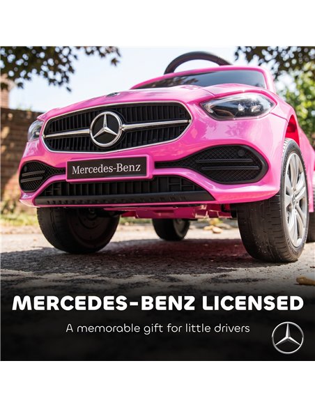 AIYAPLAY 4 in 1 Licensed Benz Ride on Push Car with Handle, Canopy, Guardrails, Horn, Music, Storage for 12-36 Months, Pink - pic 212744 | FastDaddyshop