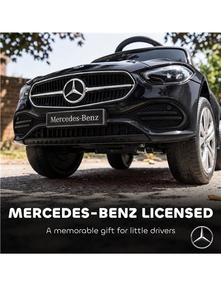 AIYAPLAY 4 in 1 Licensed Benz Ride on Push Car with Handle, Canopy, Guardrails, Horn, Music, Storage for 12-36 Months, Black - pic 212753 | FastDaddyshop