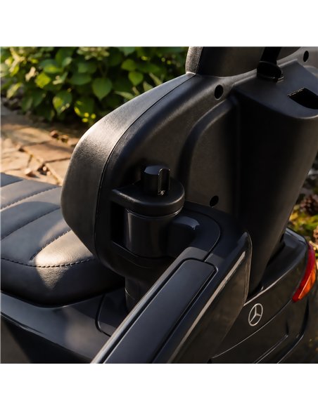 AIYAPLAY 4 in 1 Licensed Benz Ride on Push Car with Handle, Canopy, Guardrails, Horn, Music, Storage for 12-36 Months, Black - pic 212757 | FastDaddyshop
