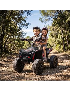 AIYAPLAY 24V 2 Seater Electric Quad Bike for Kids, Ride On Car ATV Toy w/ Forward Backward, for Boys Girls 3-8 Years, Black 2