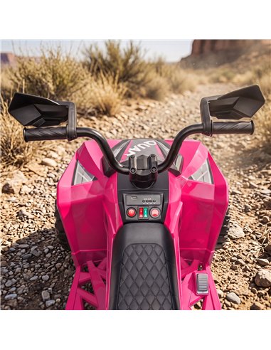AIYAPLAY 24V 2 Seater Electric Quad Bike for Kids, Ride On Car ATV Toy w/ Forward Backward, for Boys Girls 3-8 Years, Pink