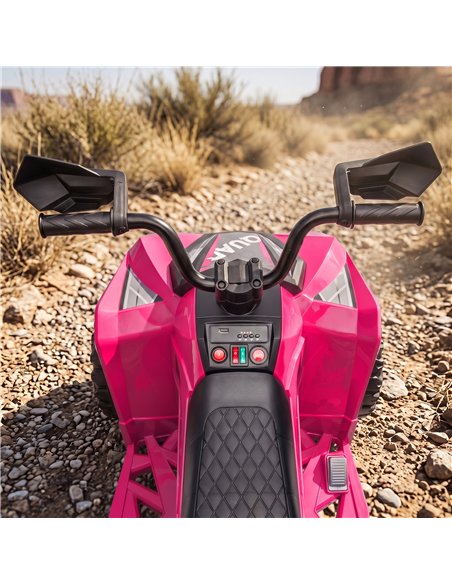 AIYAPLAY 24V 2 Seater Electric Quad Bike for Kids, Ride On Car ATV Toy w/ Forward Backward, for Boys Girls 3-8 Years, Pink - pic 212775 | FastDaddyshop