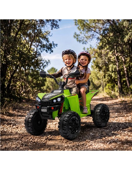 AIYAPLAY 24V 2 Seater Electric Quad Bike for Kids, Ride On Car ATV Toy w/ Forward Backward, for Boys Girls 3-8 Years, Green - pic 212777 | FastDaddyshop