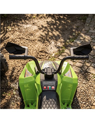 AIYAPLAY 24V 2 Seater Electric Quad Bike for Kids, Ride On Car ATV Toy w/ Forward Backward, for Boys Girls 3-8 Years, Green