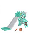 AIYAPLAY Baby Slide with Basketball Hoop, Climber, Easy to Assemble Kids Slide for Indoor Use, for Ages 18-36 Months - Blue