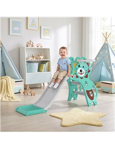 AIYAPLAY Baby Slide with Basketball Hoop, Climber, Easy to Assemble Kids Slide for Indoor Use, for Ages 18-36 Months - Blue 2