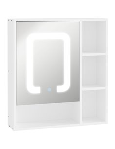 Kleankin Wall-mounted LED Illuminated Bathroom Mirror Cabinet, White