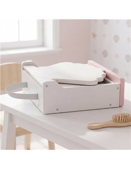 AIYAPLAY Kids Dressing Table, Portable Vanity Table with Lights, Mirror, Drawer, Accessories, Gift for 3-6 Years - pic 212837 | FastDaddyshop