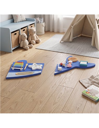 AIYAPLAY Whale Activity Wall Busy Board, 13 in 1 Montessori Inspired Sensory Wall Panel for Playroom Nursery Boys Girls 2+, Blue