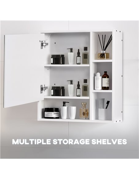 Kleankin Wall-mounted LED Illuminated Bathroom Mirror Cabinet, White - pic 21286 | FastDaddyshop