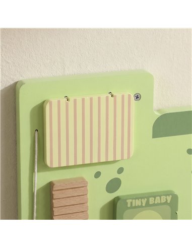 AIYAPLAY Busy Board Panels, Wall Mounted Montessori Inspired Busy Board, Toddler Learning Centre Dinosaur Theme, Green