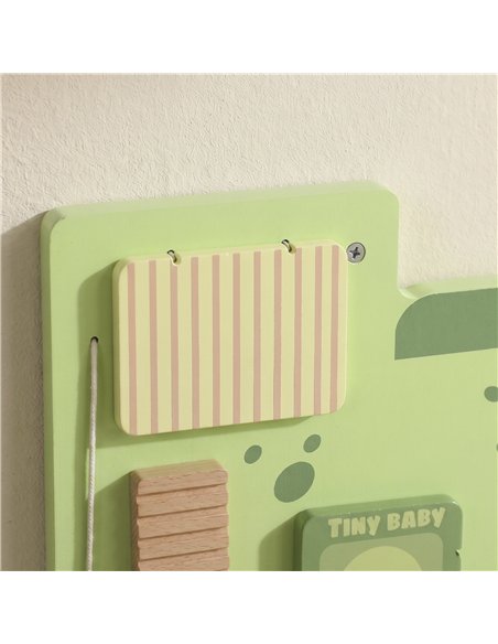 AIYAPLAY Busy Board Panels, Wall Mounted Montessori Inspired Busy Board, Toddler Learning Centre Dinosaur Theme, Green - pic 212864 | FastDaddyshop